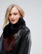 Bandits Premium Faux Fur Cross Through Scarf - Black