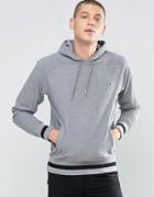 Fred Perry Hoodie With Contrast Hem In Steel Marl - Gray