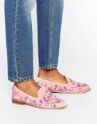 Asos Musical Embroidered Flat Shoes - Pink