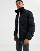 Asos Design Utility Jacket With Funnel Neck In Black