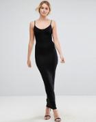 Asos Maxi Seam Detail Cami Bodycon Dress - Black