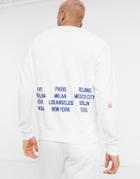 Nike World Tour Pack Graphic Crew Neck Sweatshirt In White