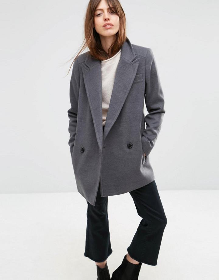 Asos Formal Peacoat - Gray