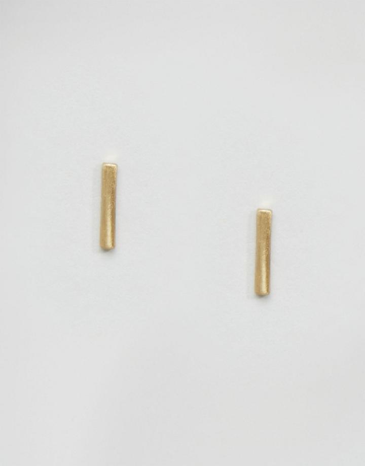 Pieces Bolina Bar Stud Earrings - Gold