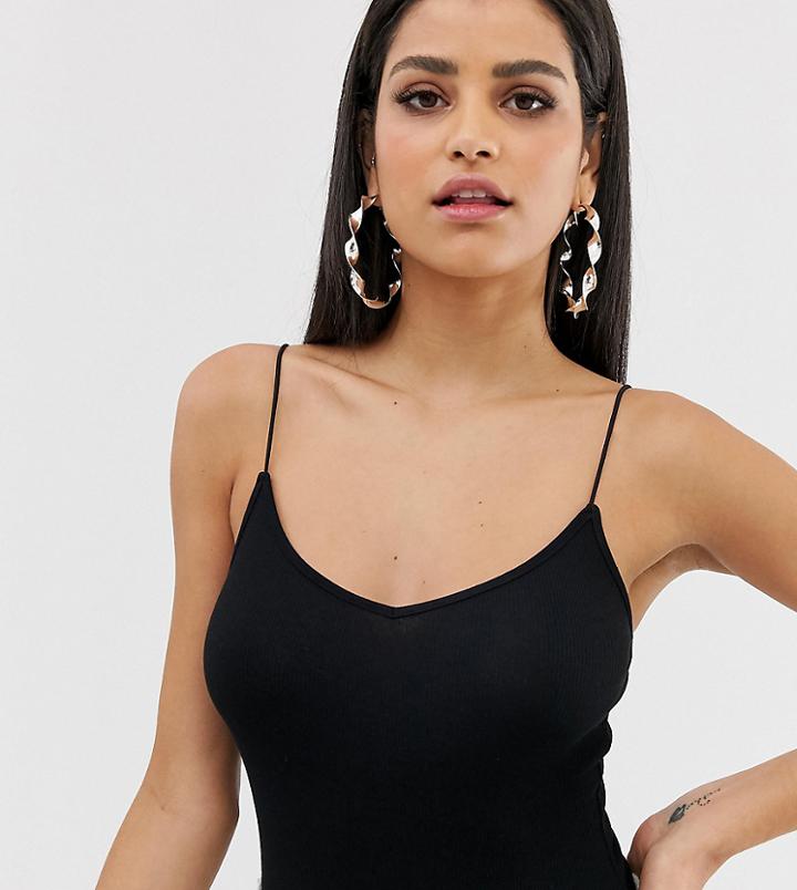 Asos Design Tall Spaghetti Strap Cami Body In Black - Black