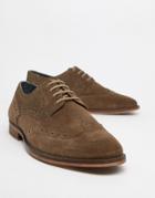 Walk London Tribute Brogues In Cognac Suede-brown