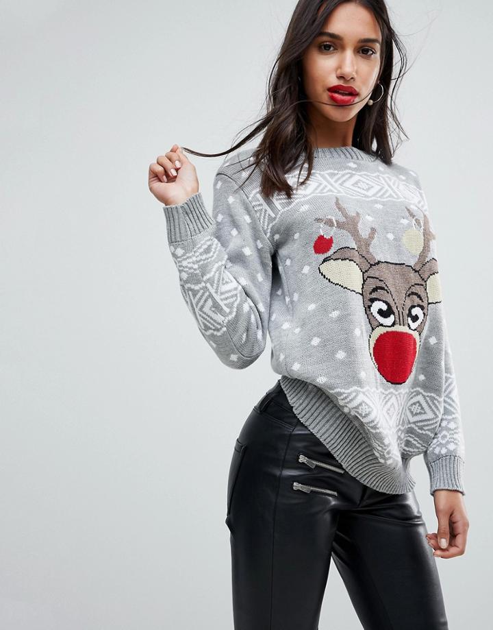 Club L Reindeer Holidays Sweater - Multi