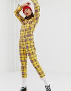 Signature 8 Check Denim Jumpsuit - Yellow