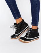 Sorel Out N About Leather Lace Up Ankle Boots - Black