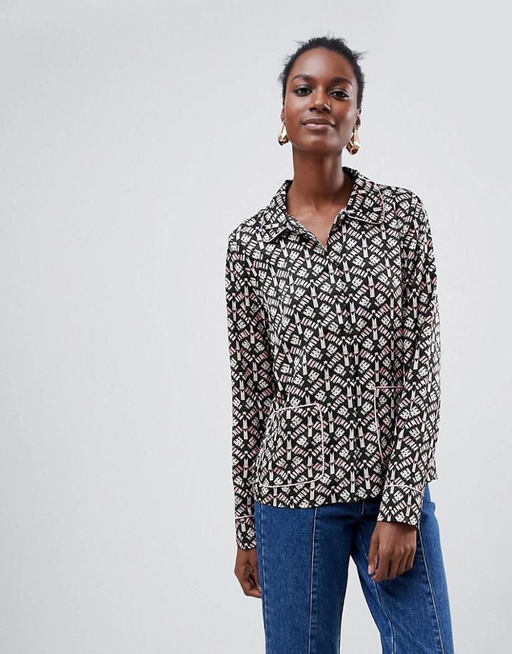 Vila Boho Print Shirt - Black