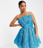 Collective The Label Petite Exclusive Bandeau Mini Dress In Bright Blue