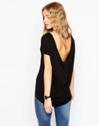 Asos T-shirt With Scoop Back - Black