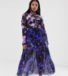 Collusion Plus Mesh Smock Tie Dye Dress - Multi