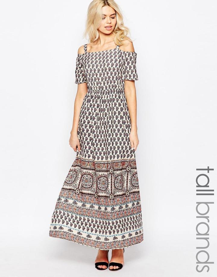 Influence Tall Bardot Maxi Dress - Multi