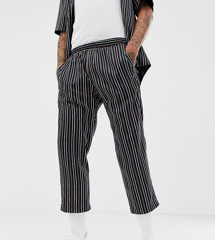 Milk It Vintage Relaxed Crop Pants In Stripe Two-piece - Navy