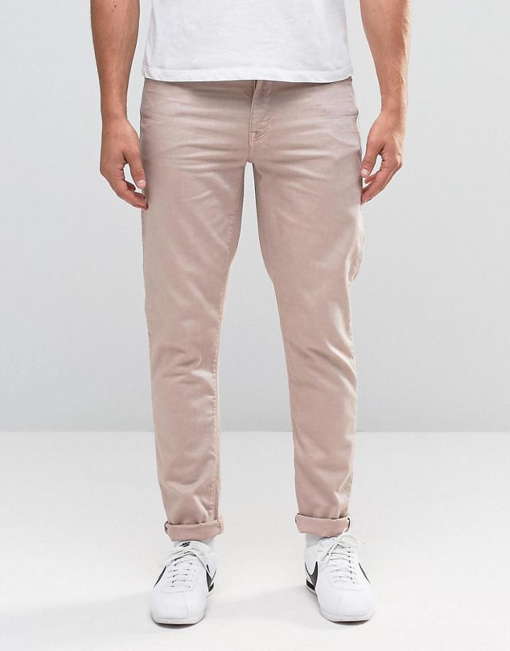 Asos Skinny Jeans In Stone - Pink