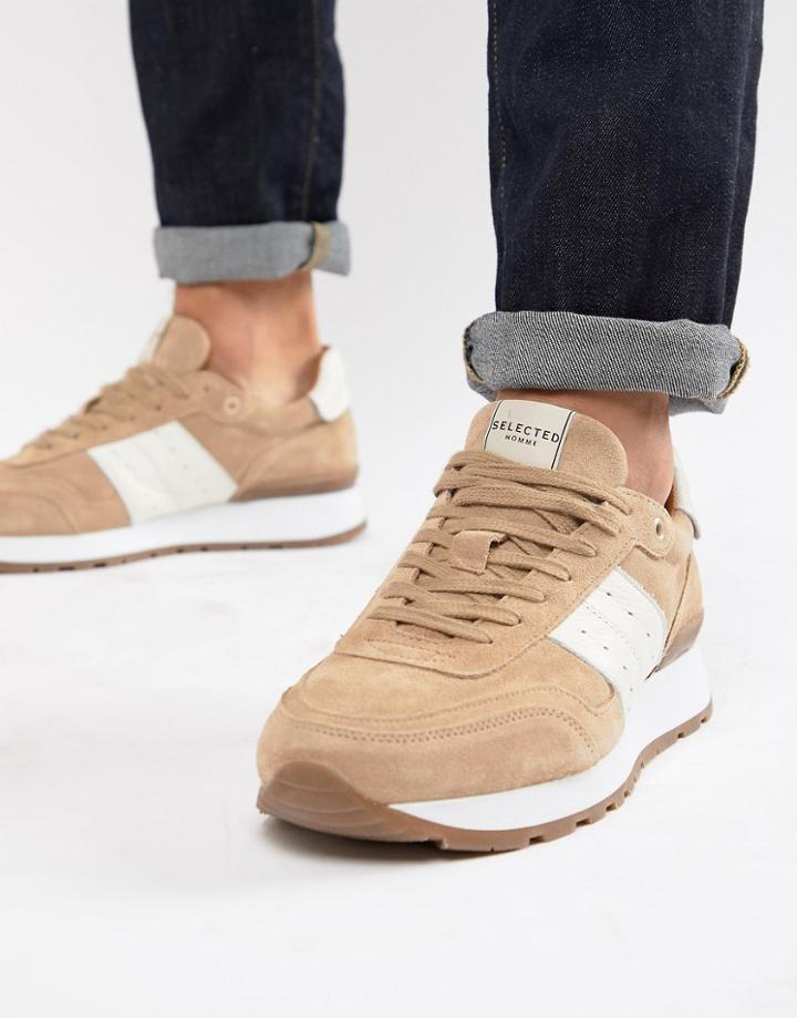 Selected Homme Premium Runner Sneaker - Stone