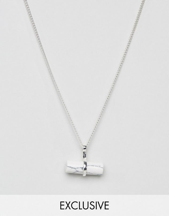 Designb London Skull Charm Necklace In Silver - Silver
