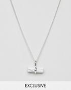 Designb London Skull Charm Necklace In Silver - Silver