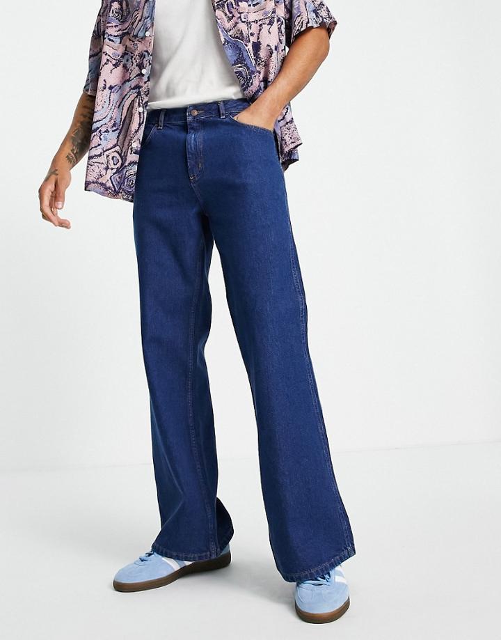 Topman Flared Jeans In Bright Blue-blues