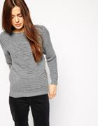 Asos Sweater In Chunky Ripple Stitch With Wool - Gray $37.00
