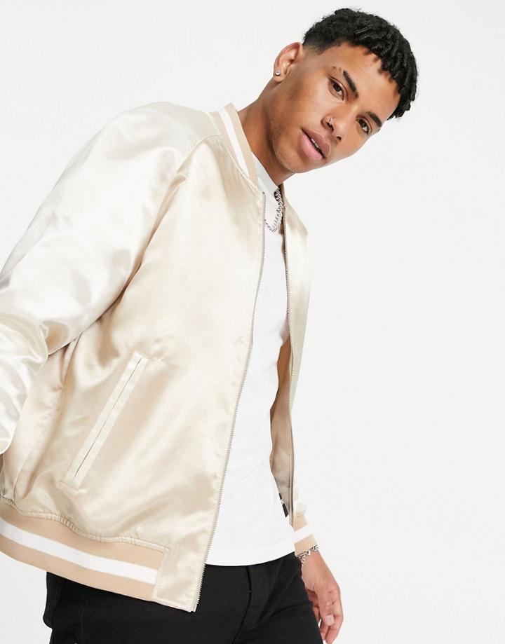 Topman Souvenir Jacket In Stone And Ecru-neutral