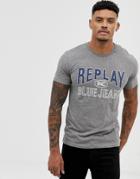 Replay Blue Jeans Printed T-shirt In Gray - Gray
