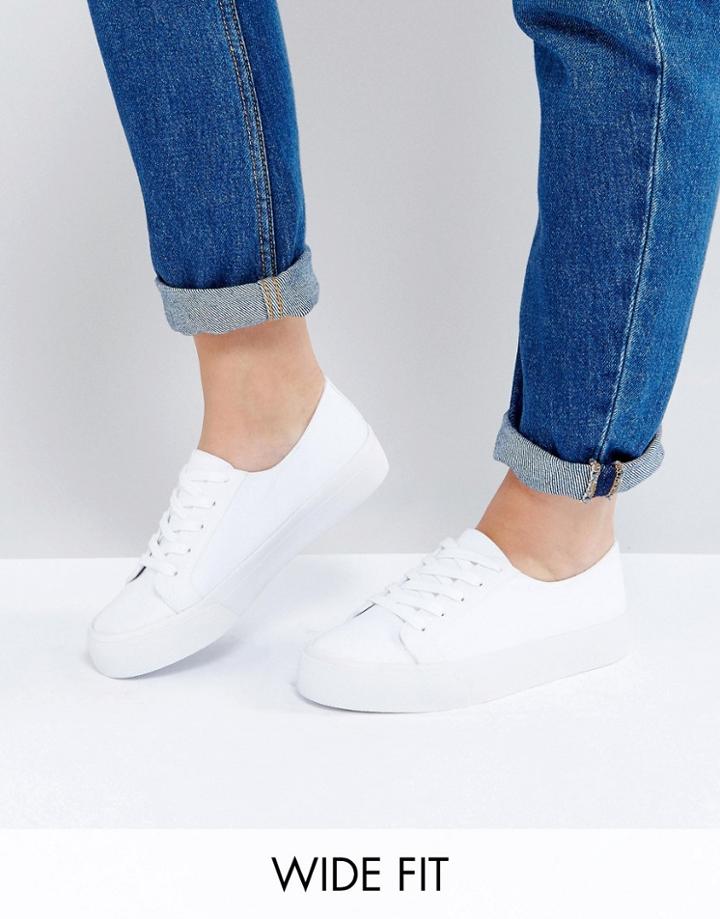 Asos Destiny Wide Fit Sneakers - White