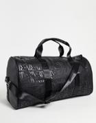 River Island Monogram Holdall In Black