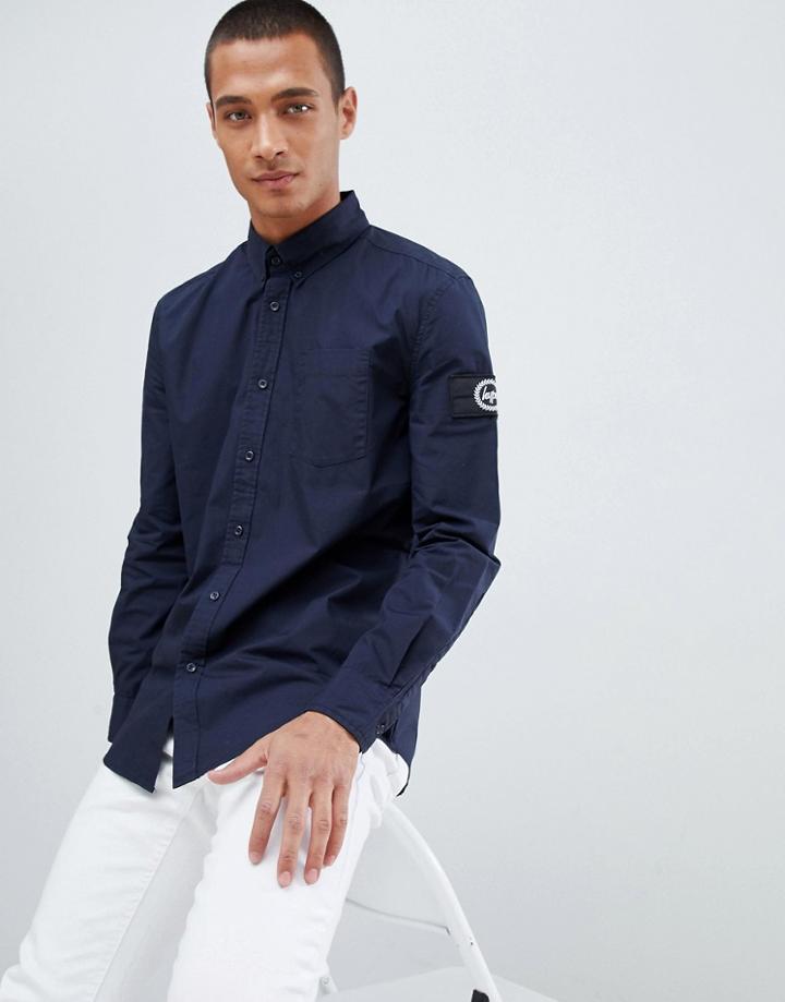 Hype Shirt In Navy With Arm Logo - Navy