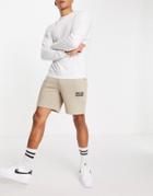 Jack & Jones Intelligence Sweat Short With Logo In Beige-neutral