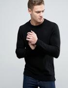 Pull & Bear Sweater With Waffle Texture In Black - Black