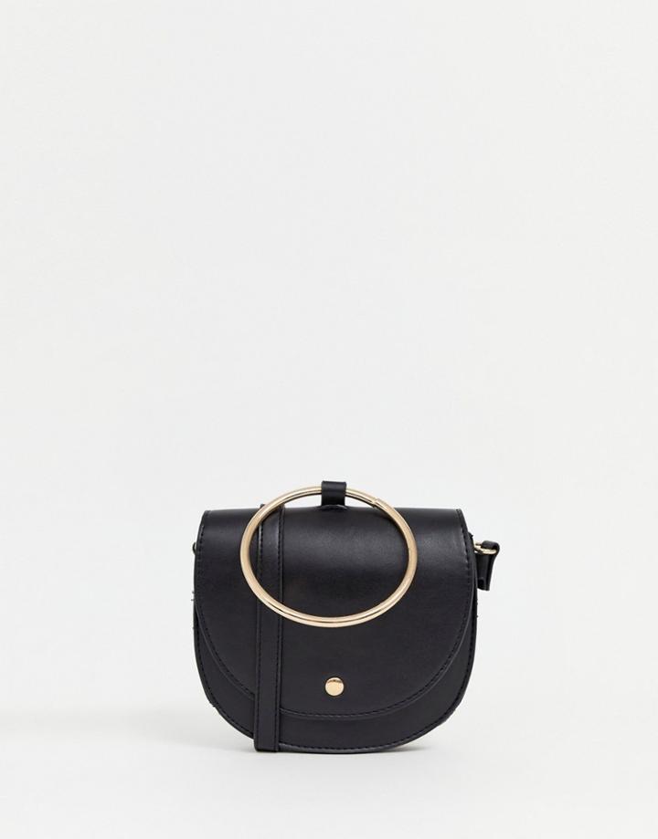 New Look Ring Detail Bag In Black - Black