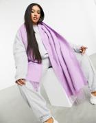 Asos Design Supersoft Long Woven Scarf With Tassels In Lilac-purple