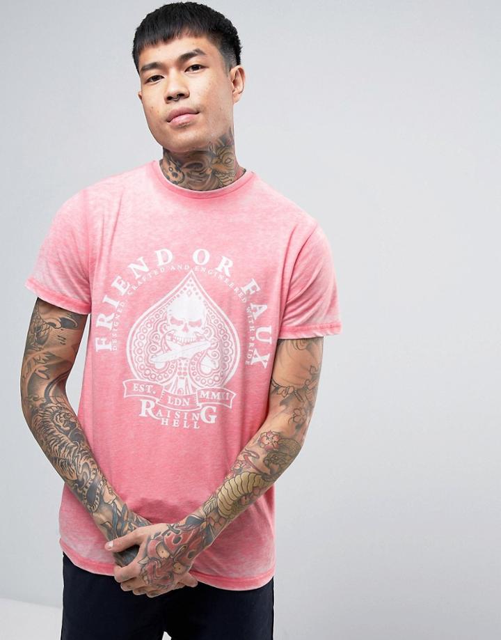 Friend Or Faux Squid Print T-shirt - Pink