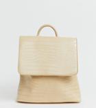 Glamorous Beige Mock Croc Backpack
