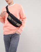Boss Pixel Cross Body Bag Nylon Gold Logo In Black - Black