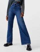 Stradivarius 90s Super Wide Leg Jean In Blue-blues