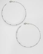 Designb London 90's Hoop Earrings - Silver