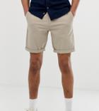 Asos Design Tall Slim Chino Shorts In Beige