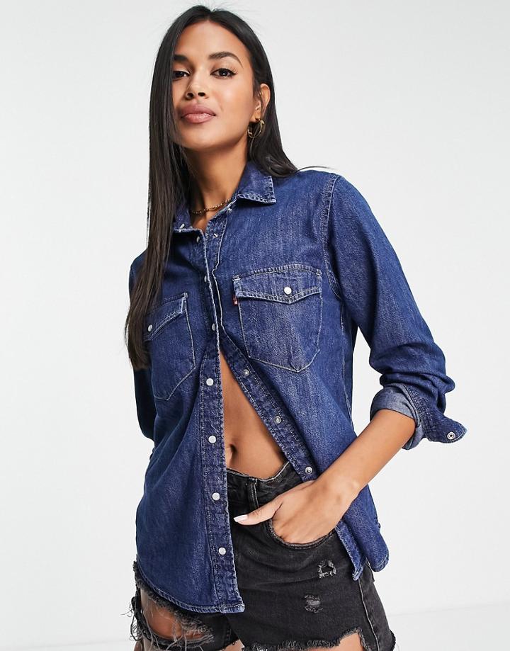 Levi's Oversized Western Denim Shirt In Indigo-blues