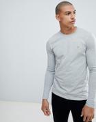 Farah Southall Super Slim Fit Logo Long Sleeve T-shirt In Gray