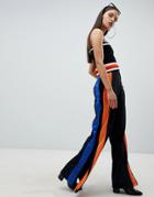 The Ragged Priest Wide Leg Track Pants With Side Stripe - Multi