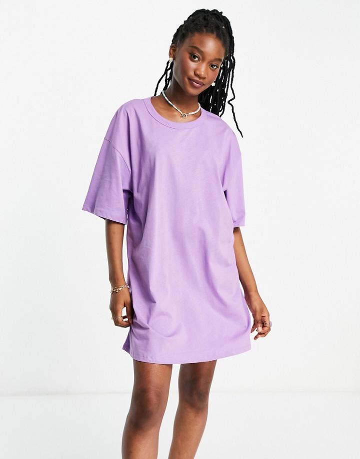 Asos Design Oversized T-shirt Dress In Violet-purple