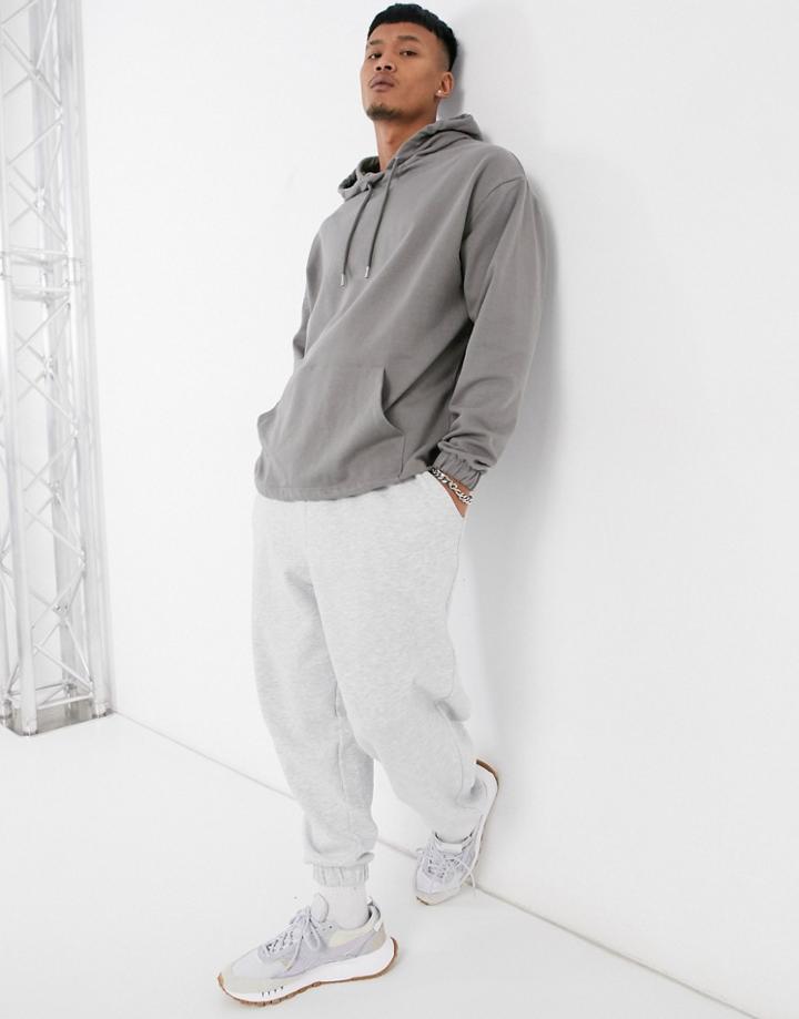 Asos Design Oversized Hoodie In Pale Gray-grey