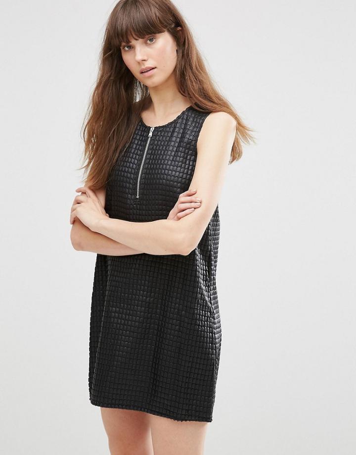 Vero Moda Lil Zip Neck Dress - Black