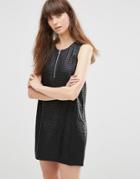 Vero Moda Lil Zip Neck Dress - Black