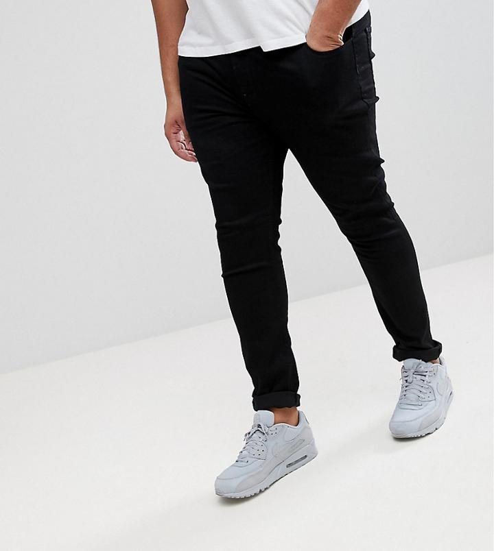 Asos Plus Super Spray On Jeans In Black - Black