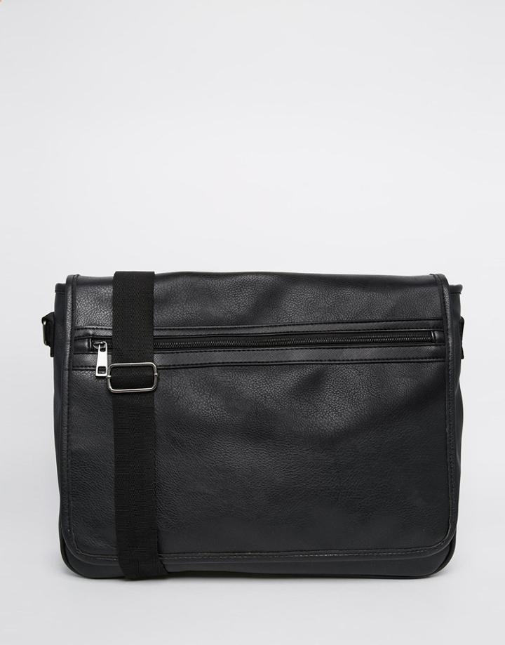 Asos Satchel With Front Zip Pocket - Black
