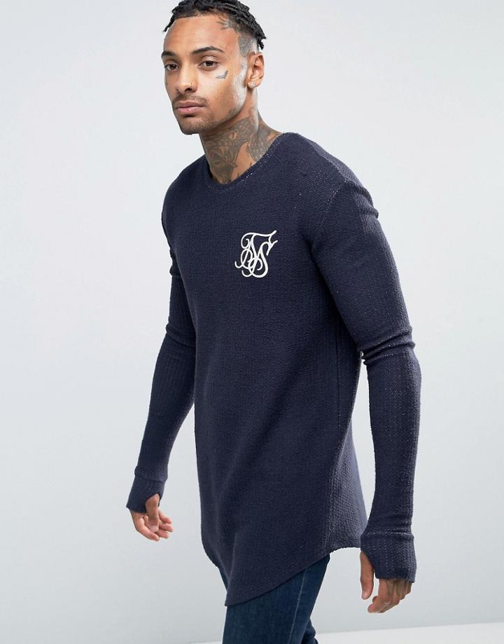 Siksilk Indigo Long Sleeve T-shirt - Navy